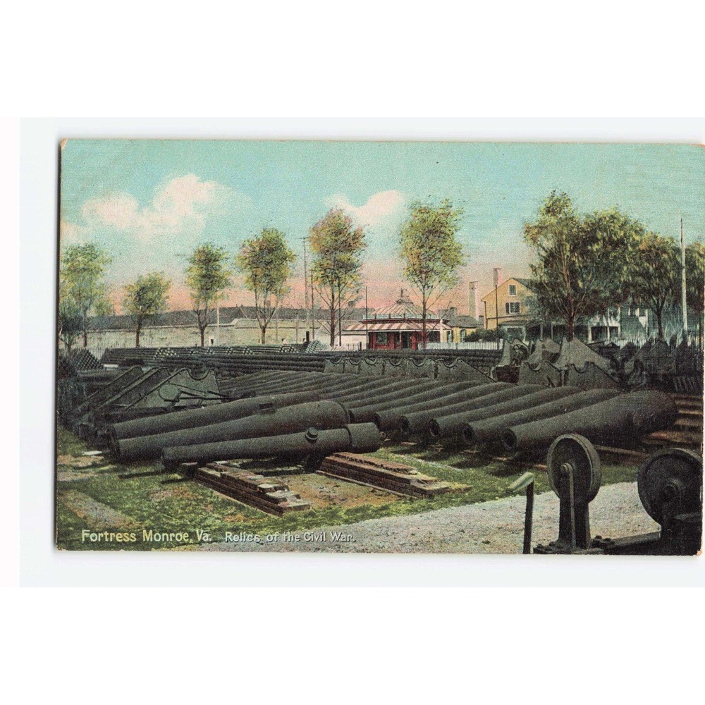 Vintage Fortress Monroe VA Relics of the Civil War Postcard Hugh C Leighton Co